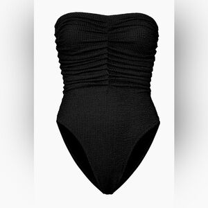 Milly Black Ruched One Piece Swimsuit